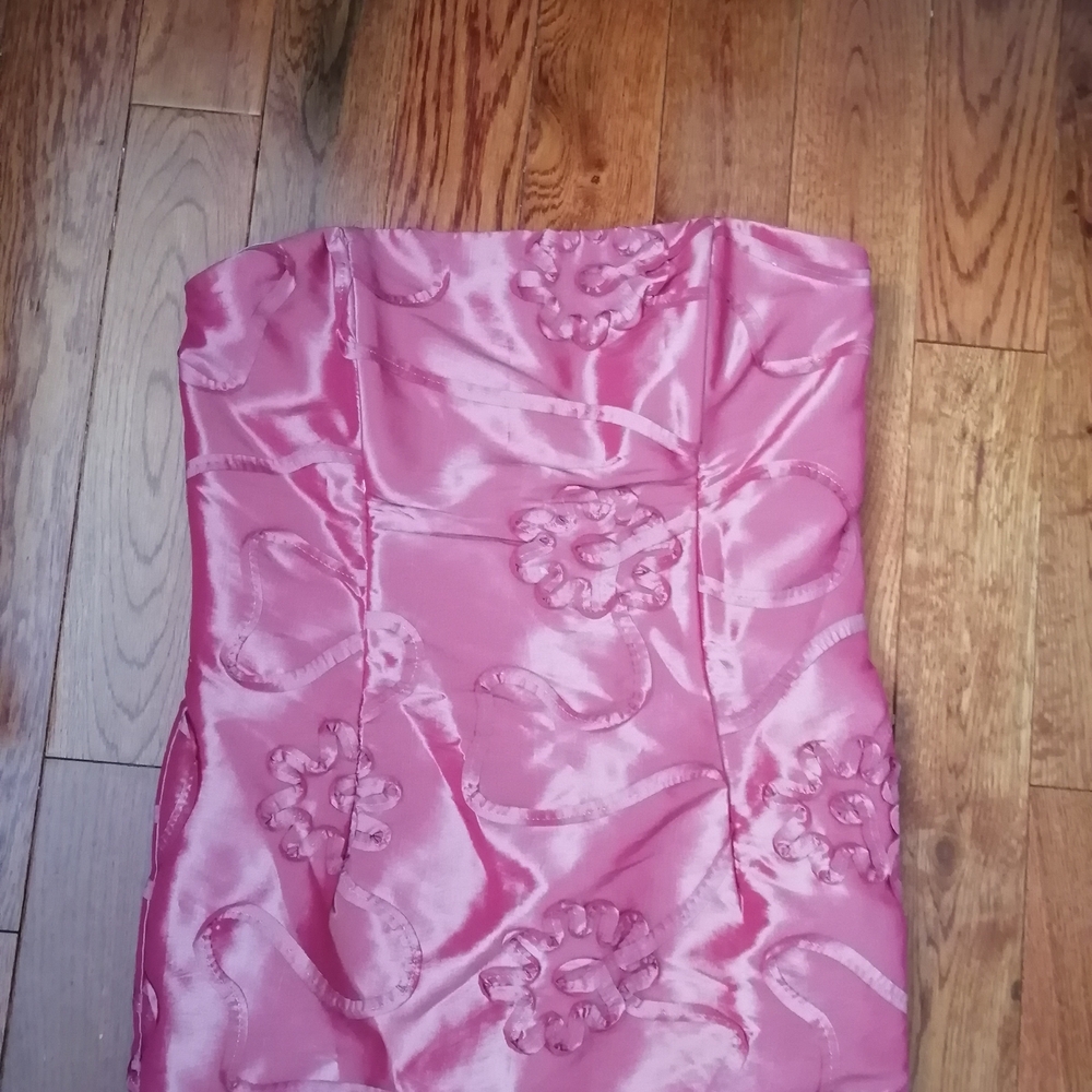 Jessica McClintock Fuchsia Floral Prom Dress - Picture 10 of 11